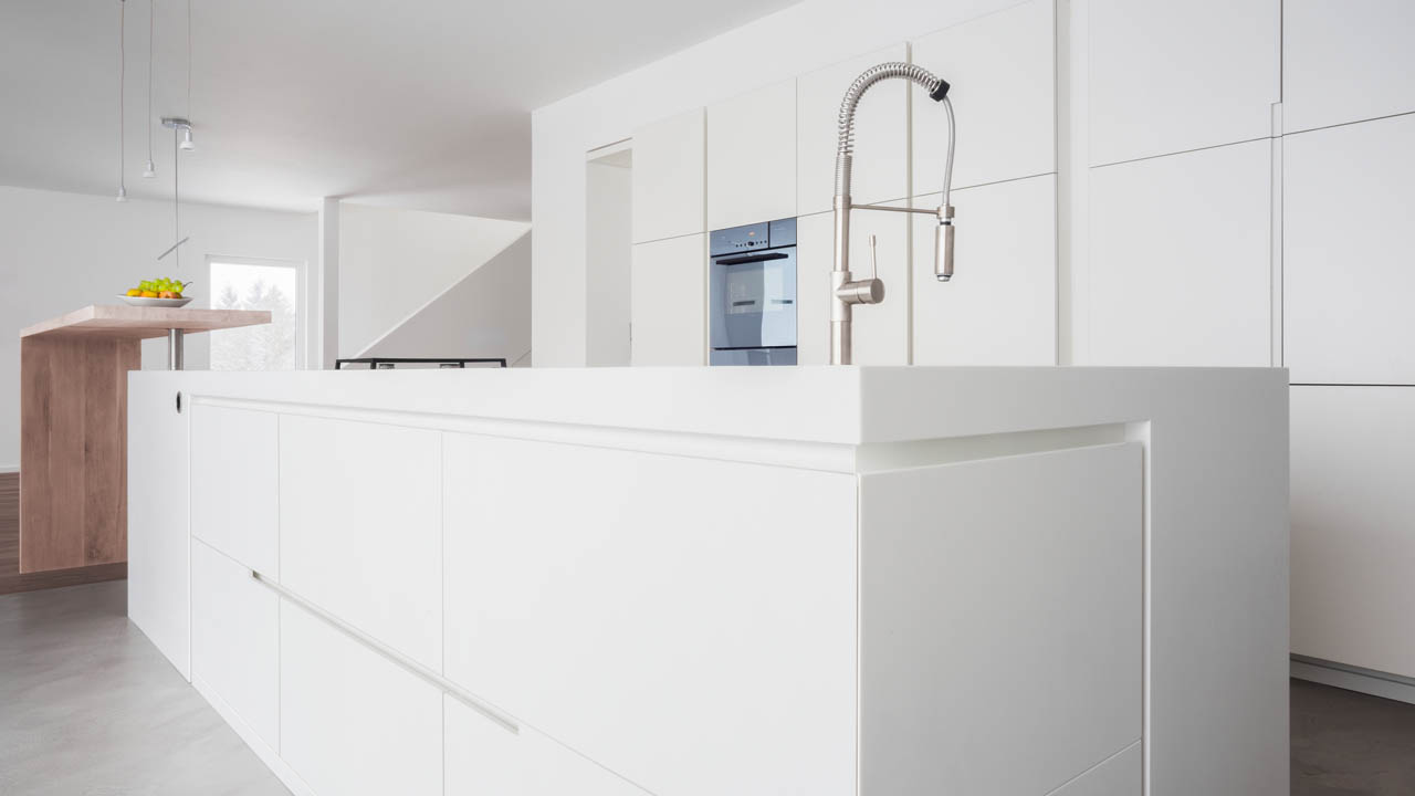 plan 3 kitchens / Modern minimalistic house / Homogenous Design